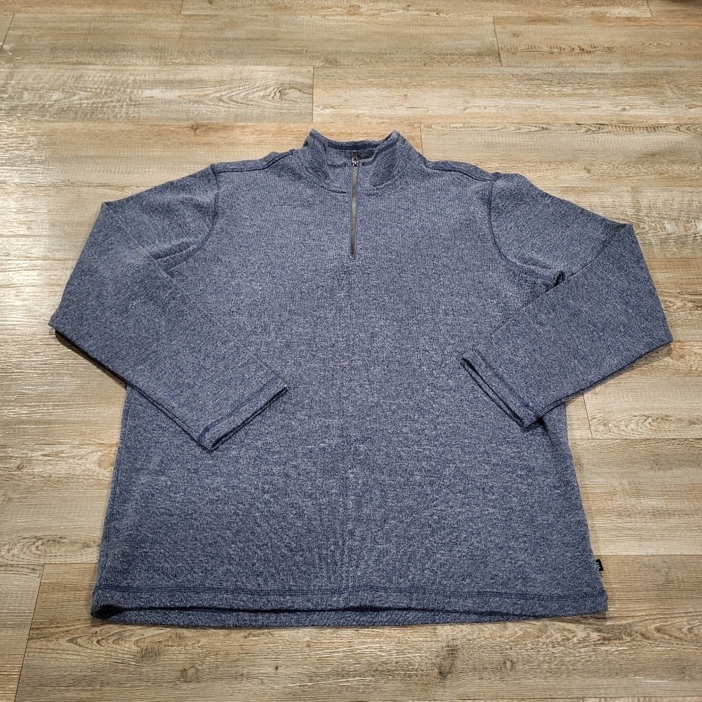 GAP Quarter Zip Pullover Sweater Sweatshirt Heathered Blue Mens Size XL